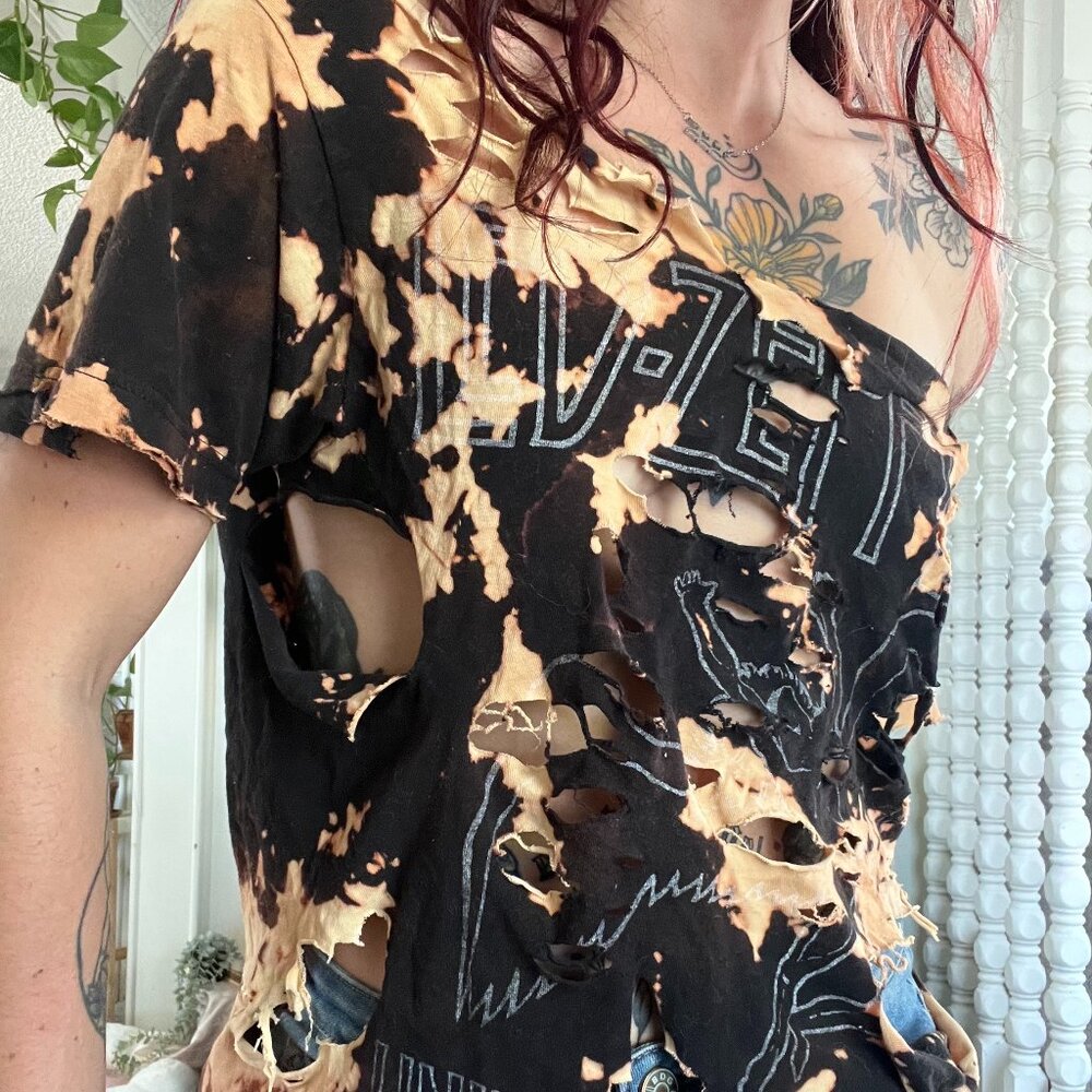 Distressed Bleached Led Zeppelin Tee